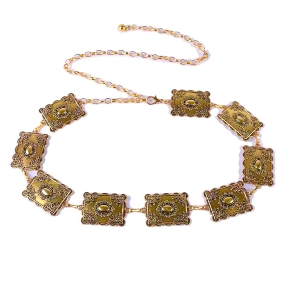 Vintage Engraved Gold Chain Belt NEW 🏷️ - Picture 3 of 3